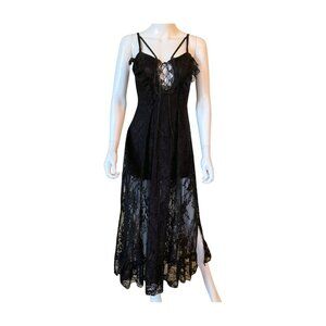 Dark in Love Black Lace High-Low Maxi Dress – NWT – Size S